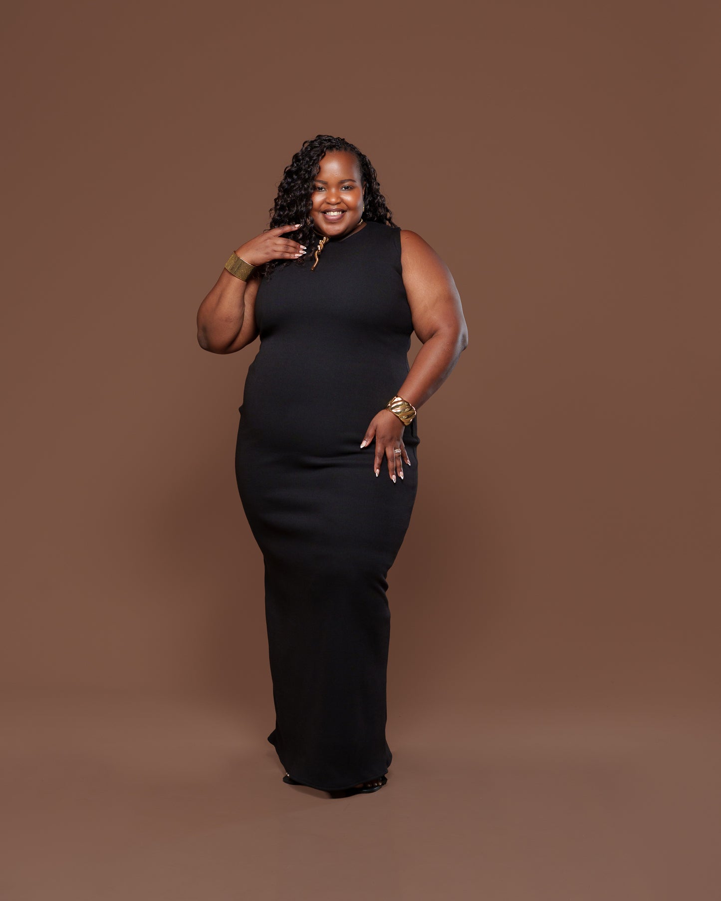 Amara Knit Maxi Dress in Midnight