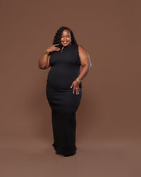 Amara Knit Maxi Dress in Midnight