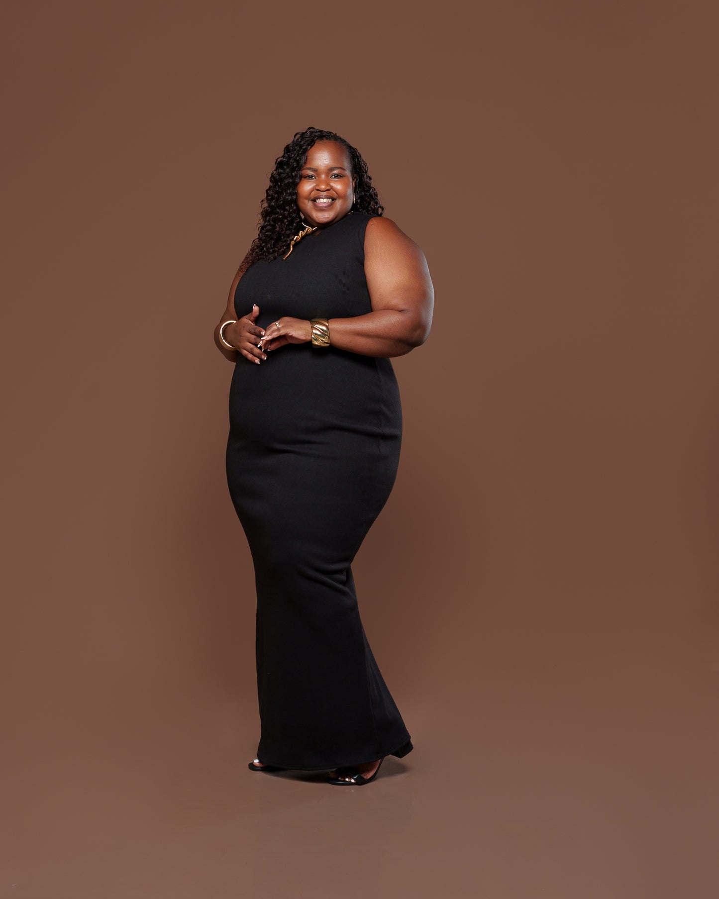 Amara Knit Maxi Dress in Midnight