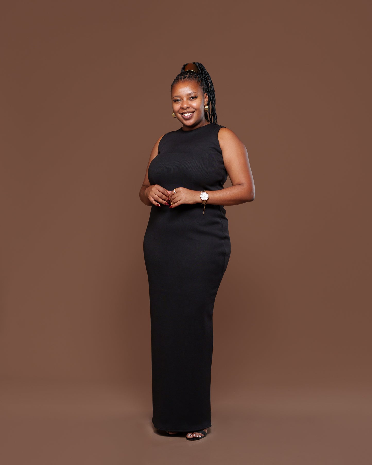 Amara Knit Maxi Dress in Midnight