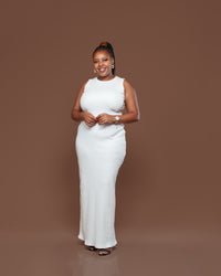 Amara Knit Maxi Dress in Off White