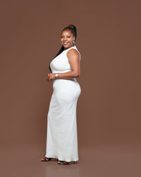 Amara Knit Maxi Dress in Off White