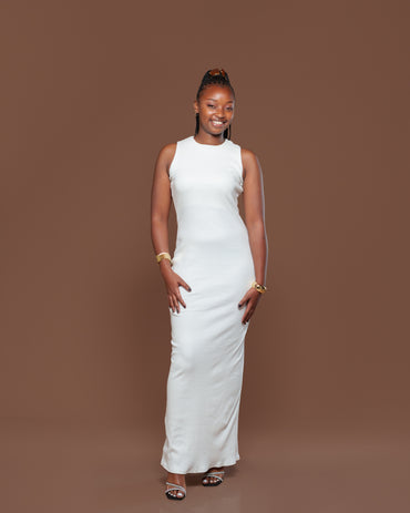 Amara Knit Maxi Dress in Off White