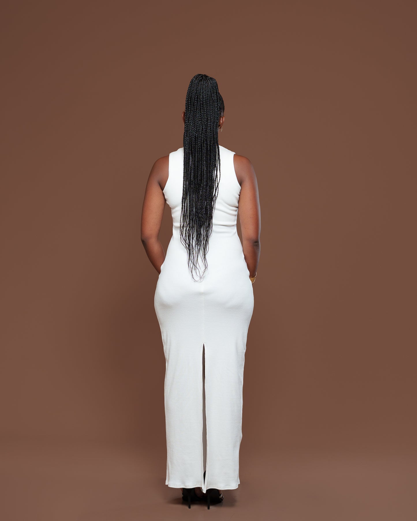 Amara Knit Maxi Dress in Off White