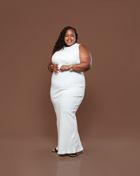 Amara Knit Maxi Dress in Off White