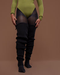 Thigh Land Legwarmer In Black