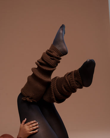 Thigh Land Legwarmer In Sepia Brown