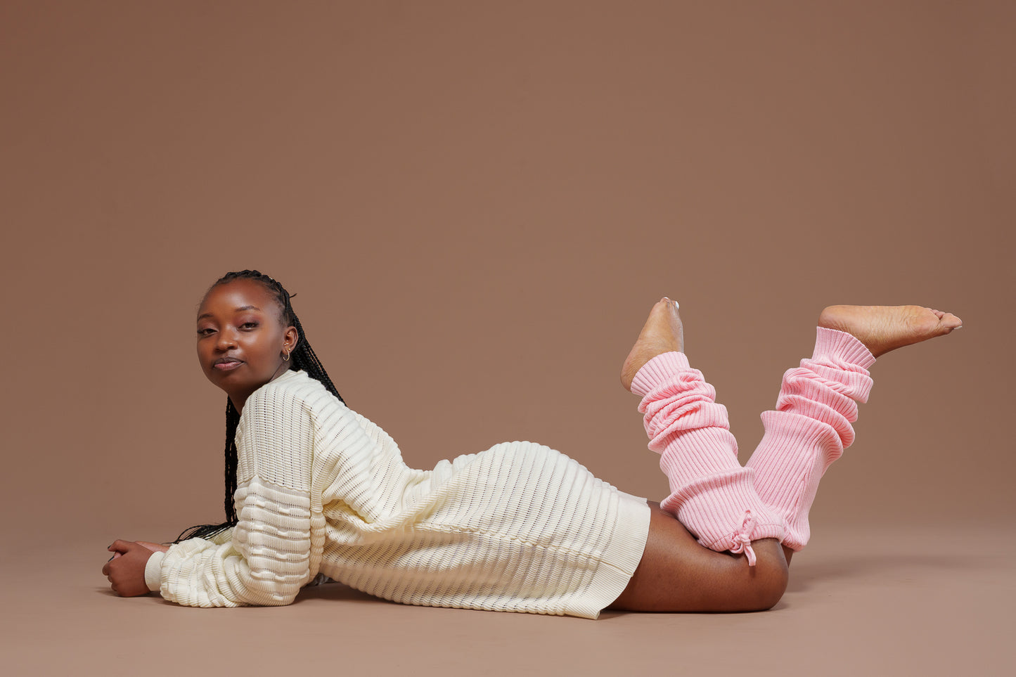 Thigh Land Legwarmer In Pastel Pink