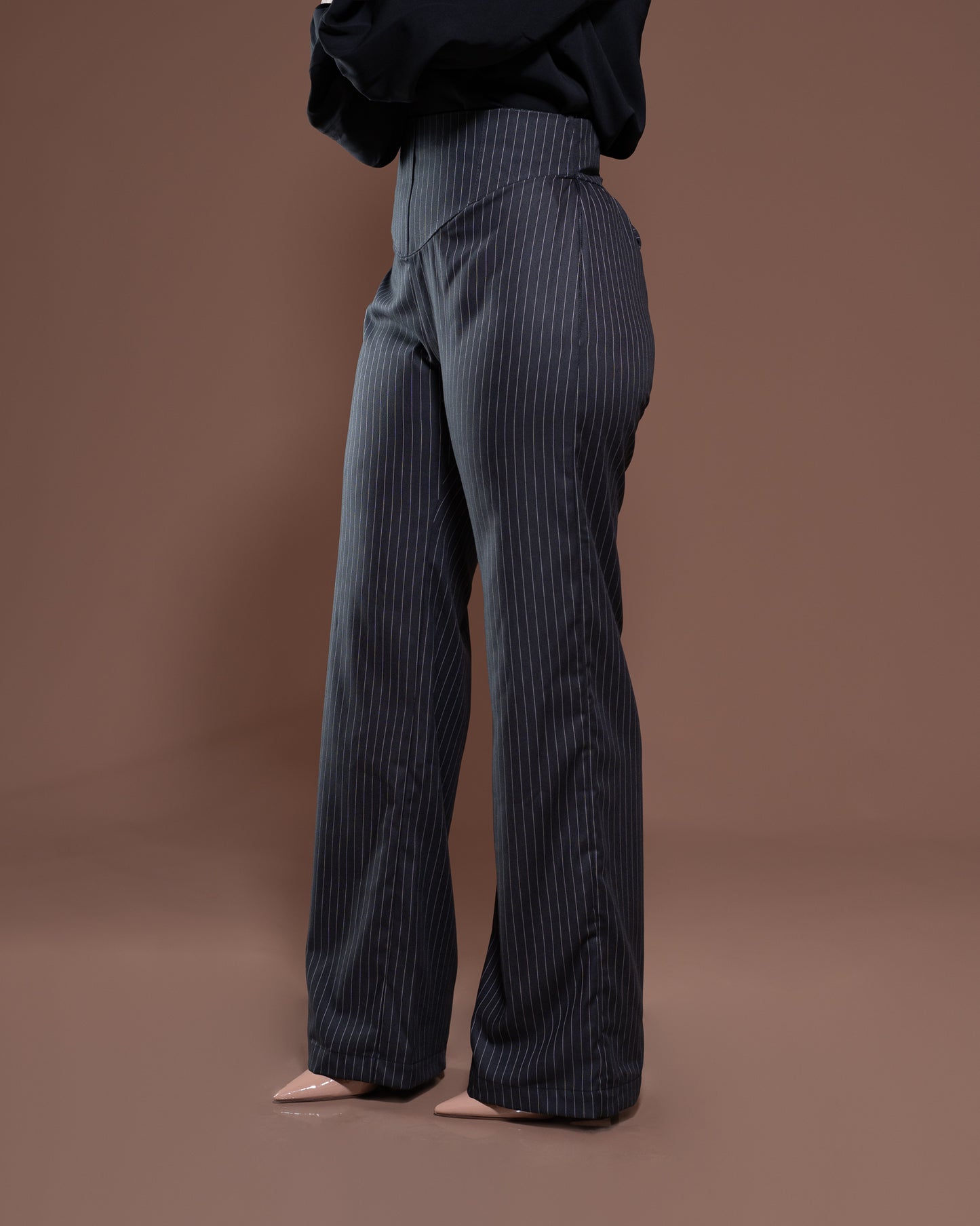 Donna Corset Pants in Midnight Striped