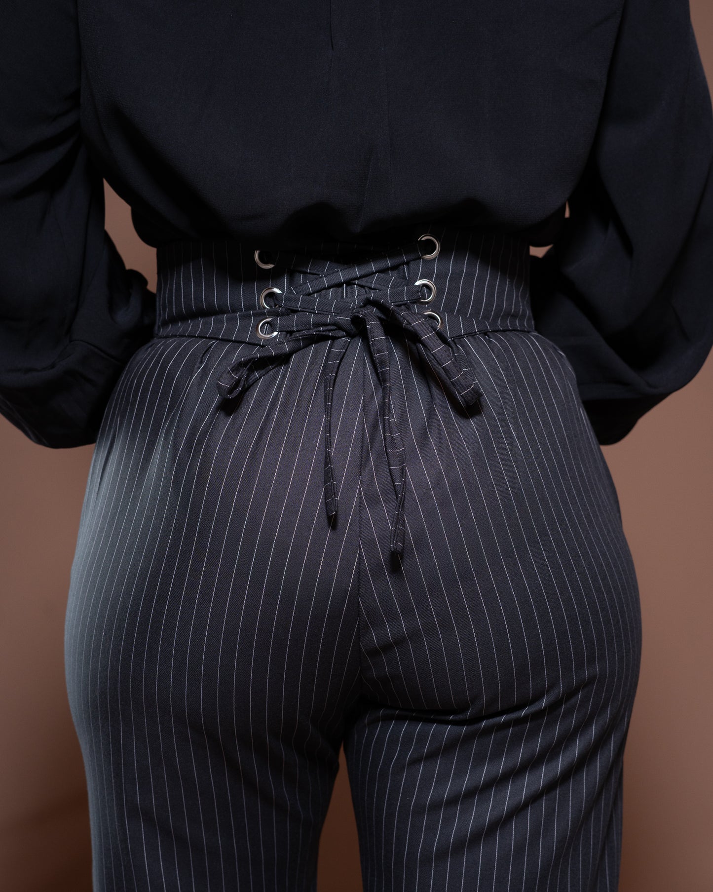 Donna Corset Pants in Midnight Striped