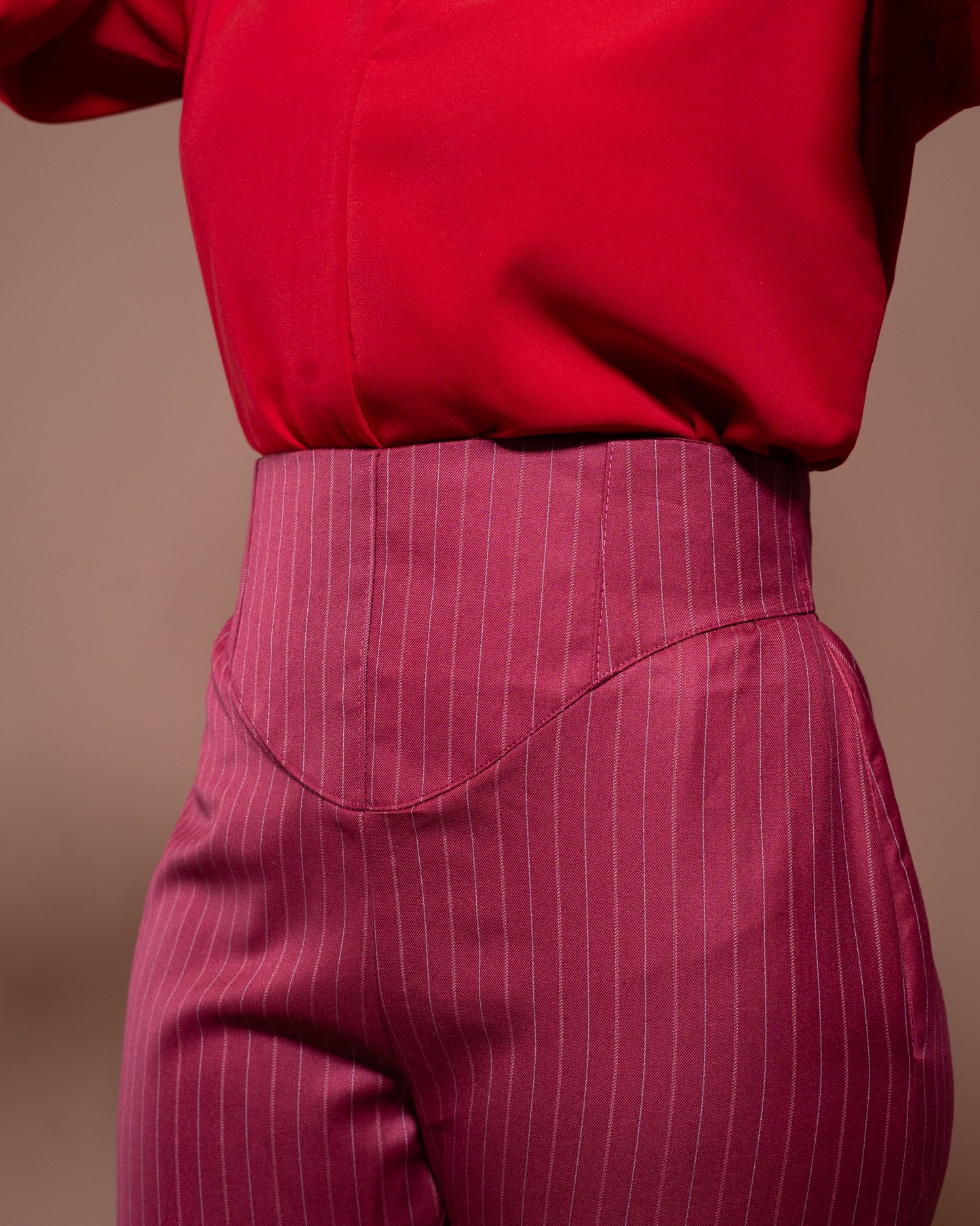 Donna Corset Pants in Merlot Striped