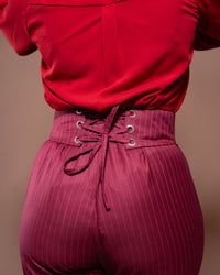 Donna Corset Pants in Merlot Striped