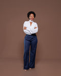 Donna Corset Pants in Marine Striped