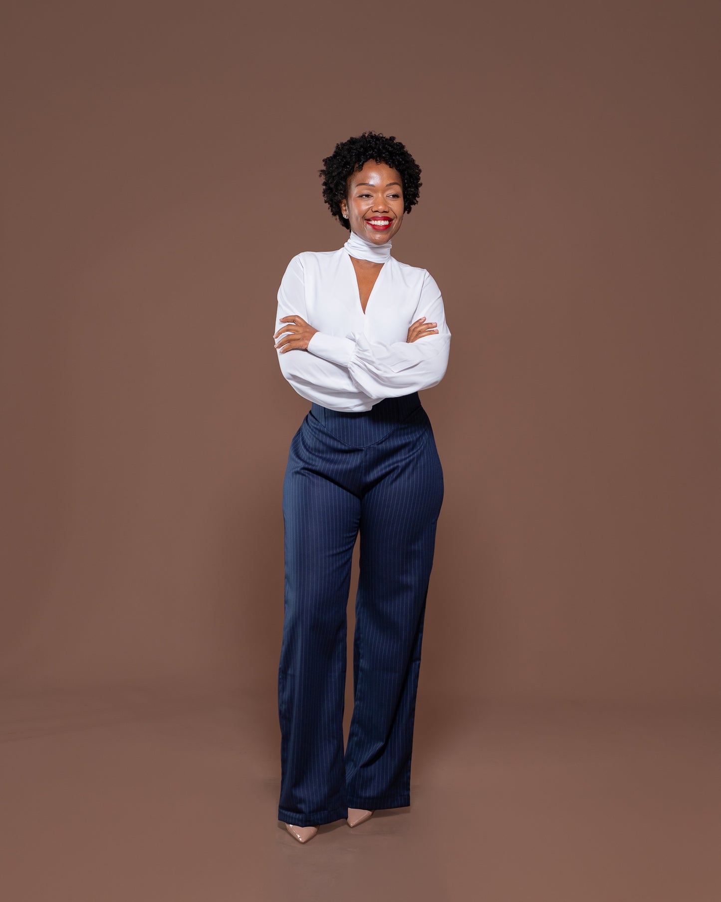 Donna Corset Pants in Marine Striped
