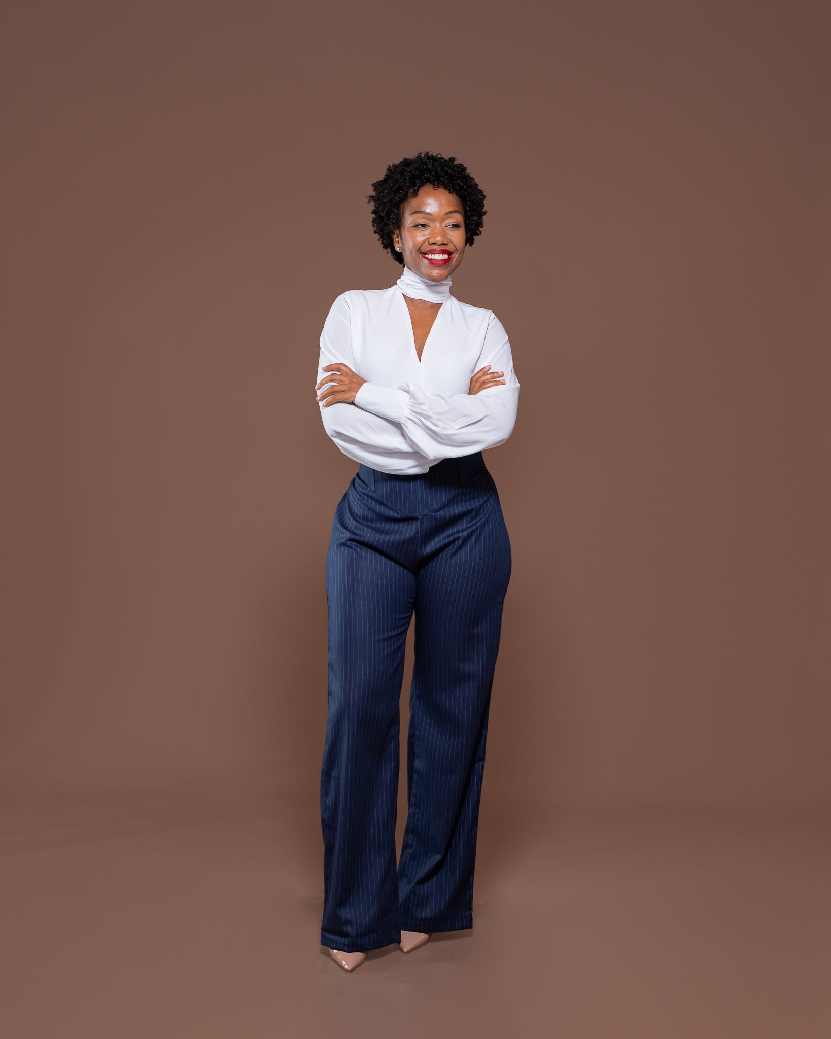 Donna Corset Pants in Marine Striped