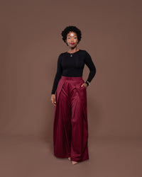 Magna Pants in Merlot Striped