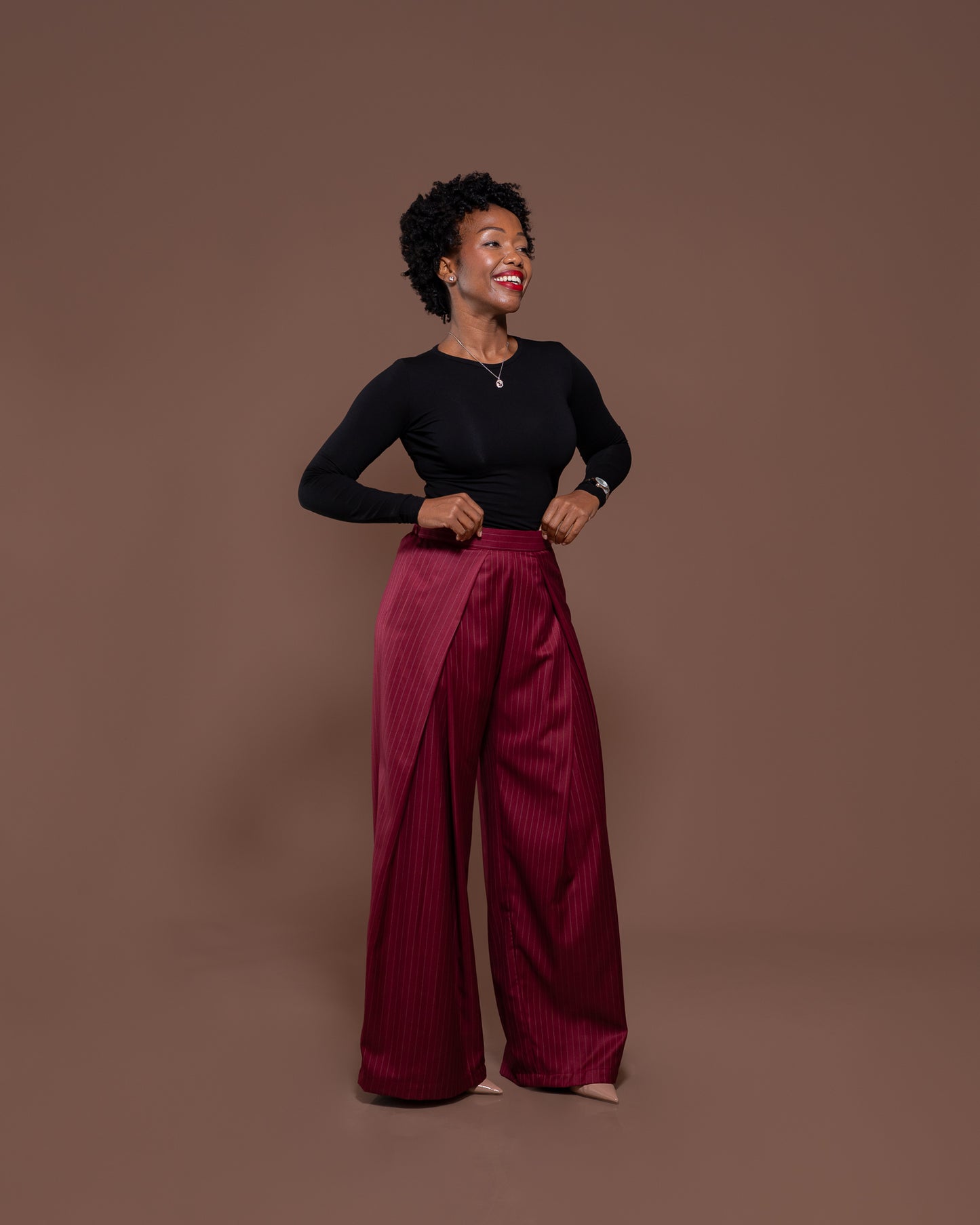 Magna Pants in Merlot Striped