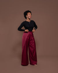 Magna Pants in Merlot Striped