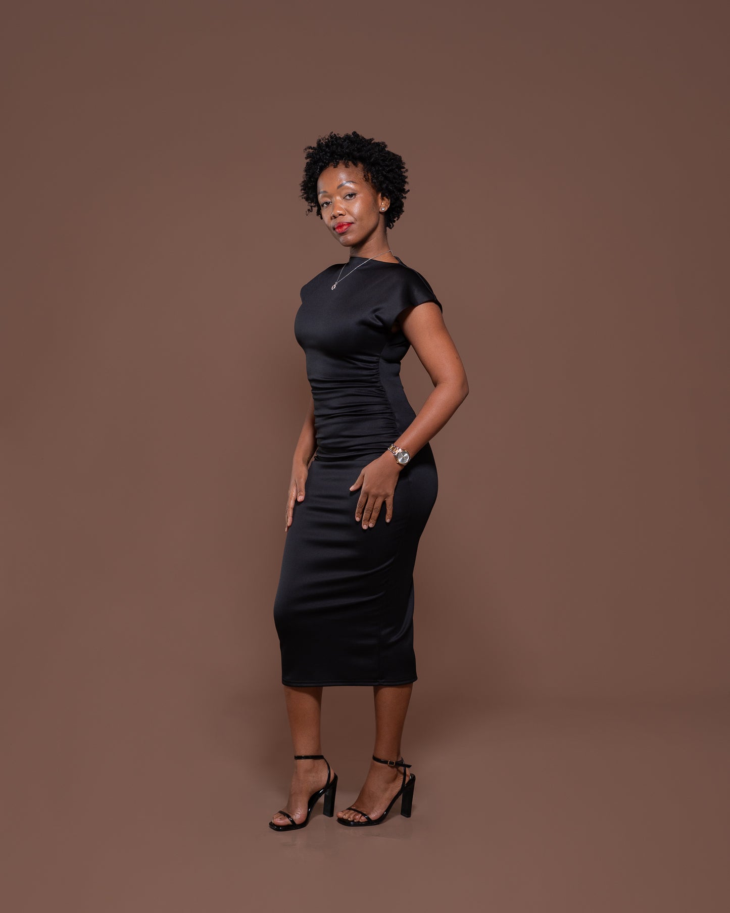 Monroe Fitted Dress in Black