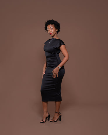 Monroe Fitted Dress in Black