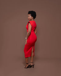 Monroe Fitted Dress in Scarlet