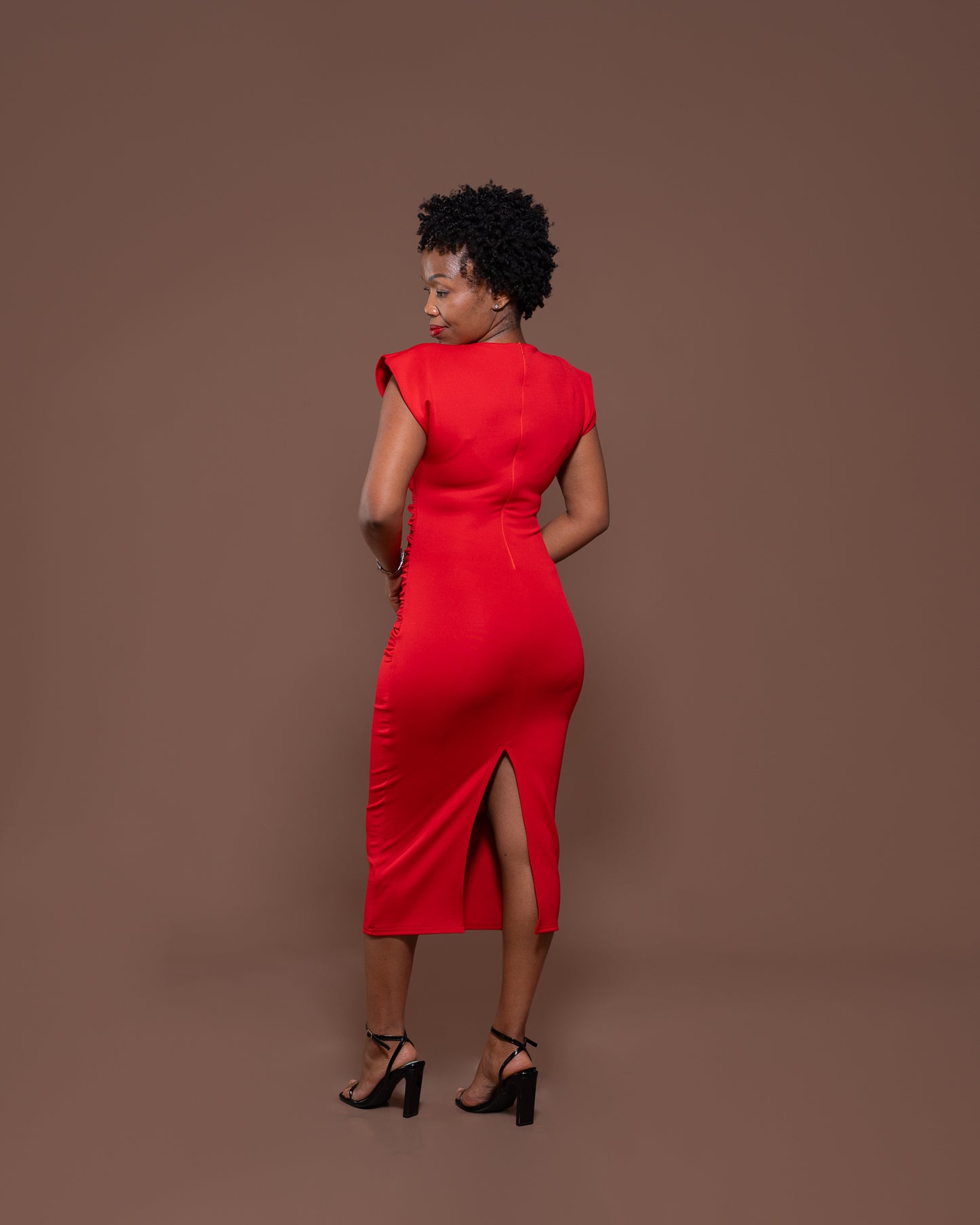 Monroe Fitted Dress in Scarlet