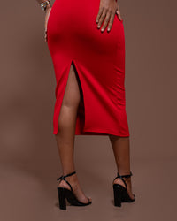 Monroe Fitted Dress in Scarlet