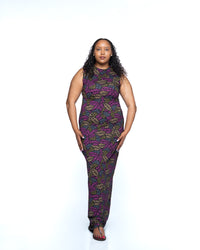 Jewel Vine Snatched Dress In Purple