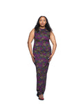 Jewel Vine Snatched Dress In Purple