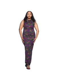 Jewel Vine Snatched Dress In Purple