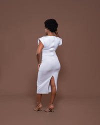 Monroe Fitted Dress in Pearl