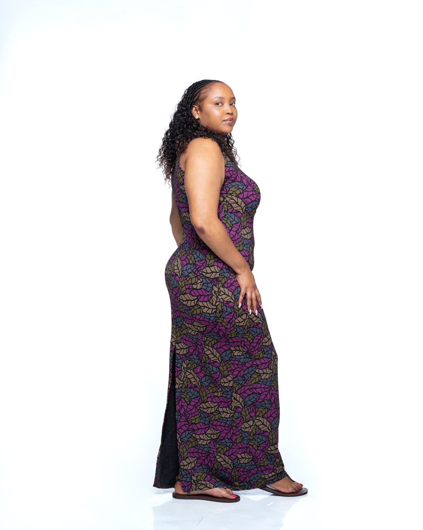 Jewel Vine Snatched Dress In Purple