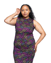 Jewel Vine Snatched Dress In Purple