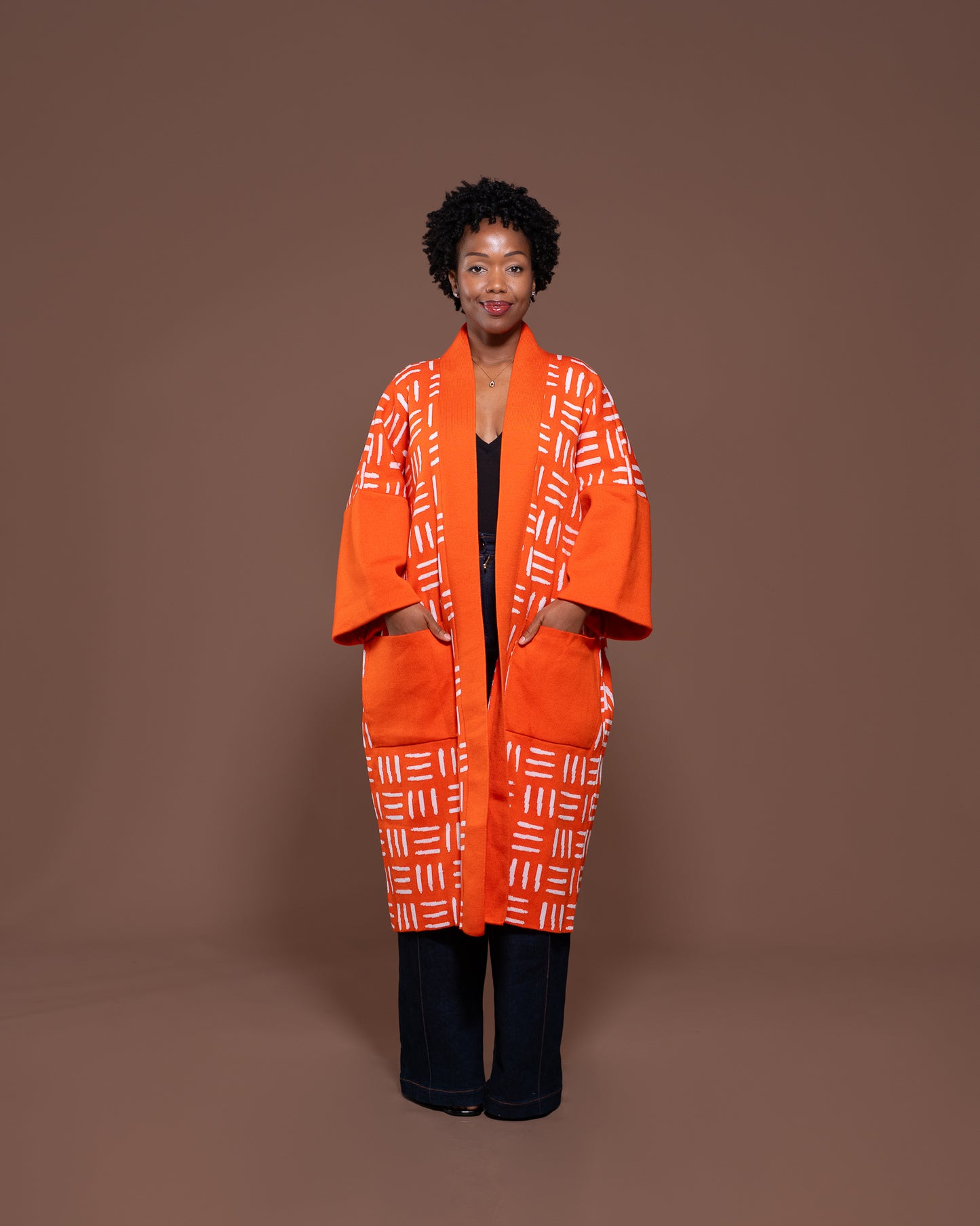 Sanaa Kimono in Tangerine White