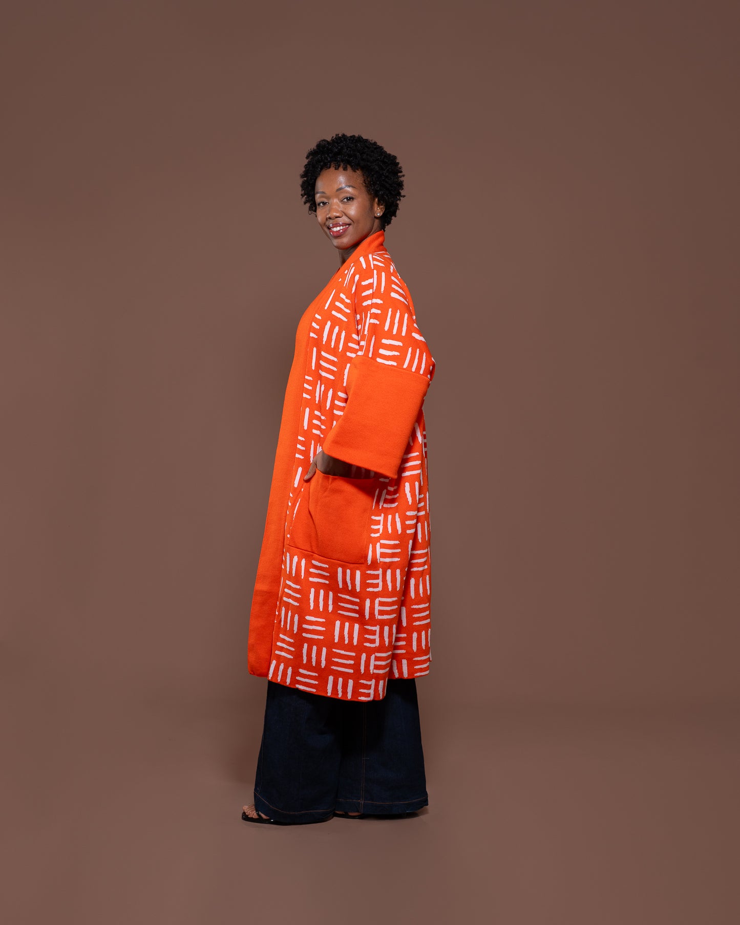 Sanaa Kimono in Tangerine White