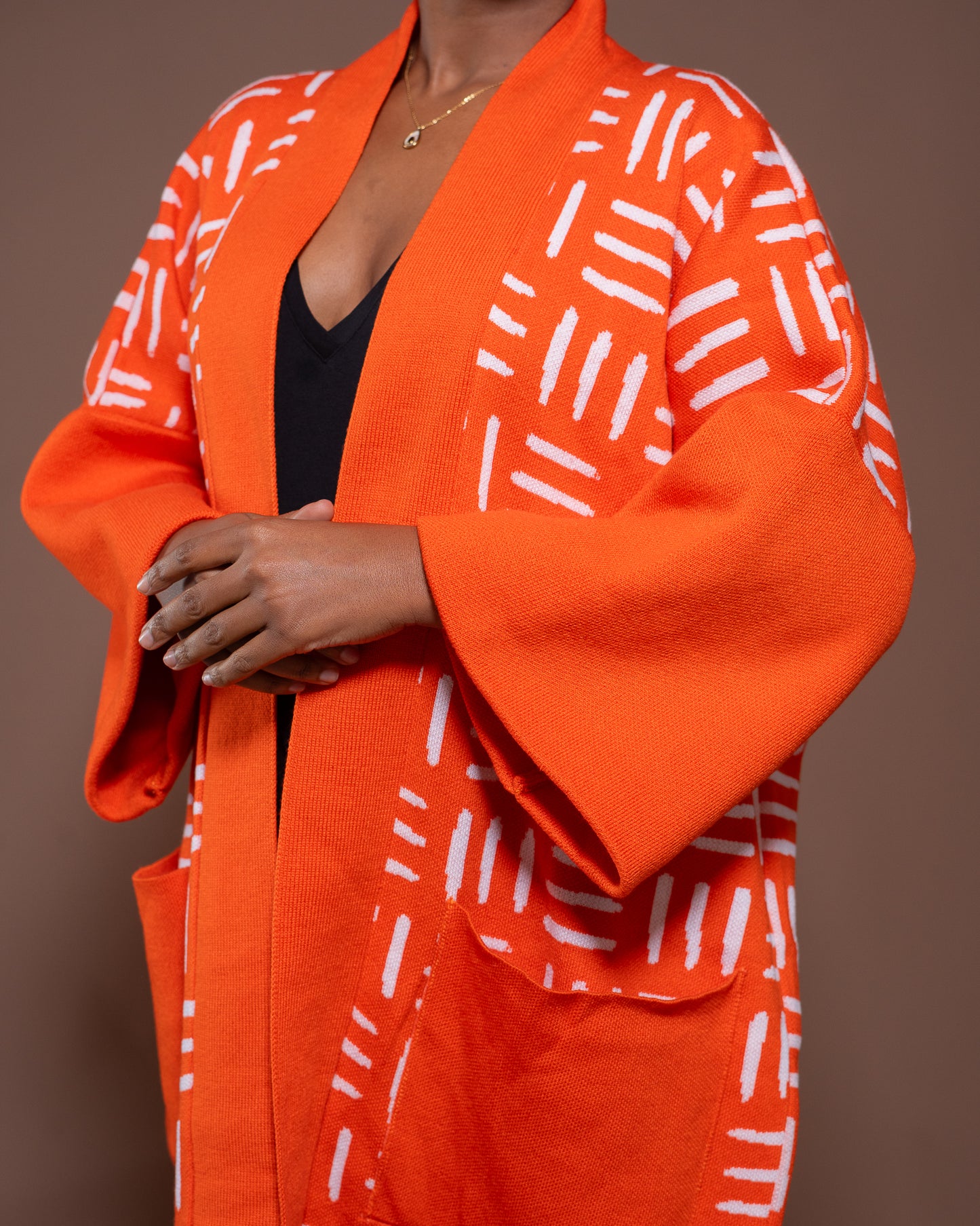 Sanaa Kimono in Tangerine White