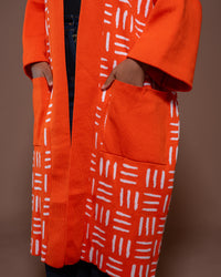 Sanaa Kimono in Tangerine White