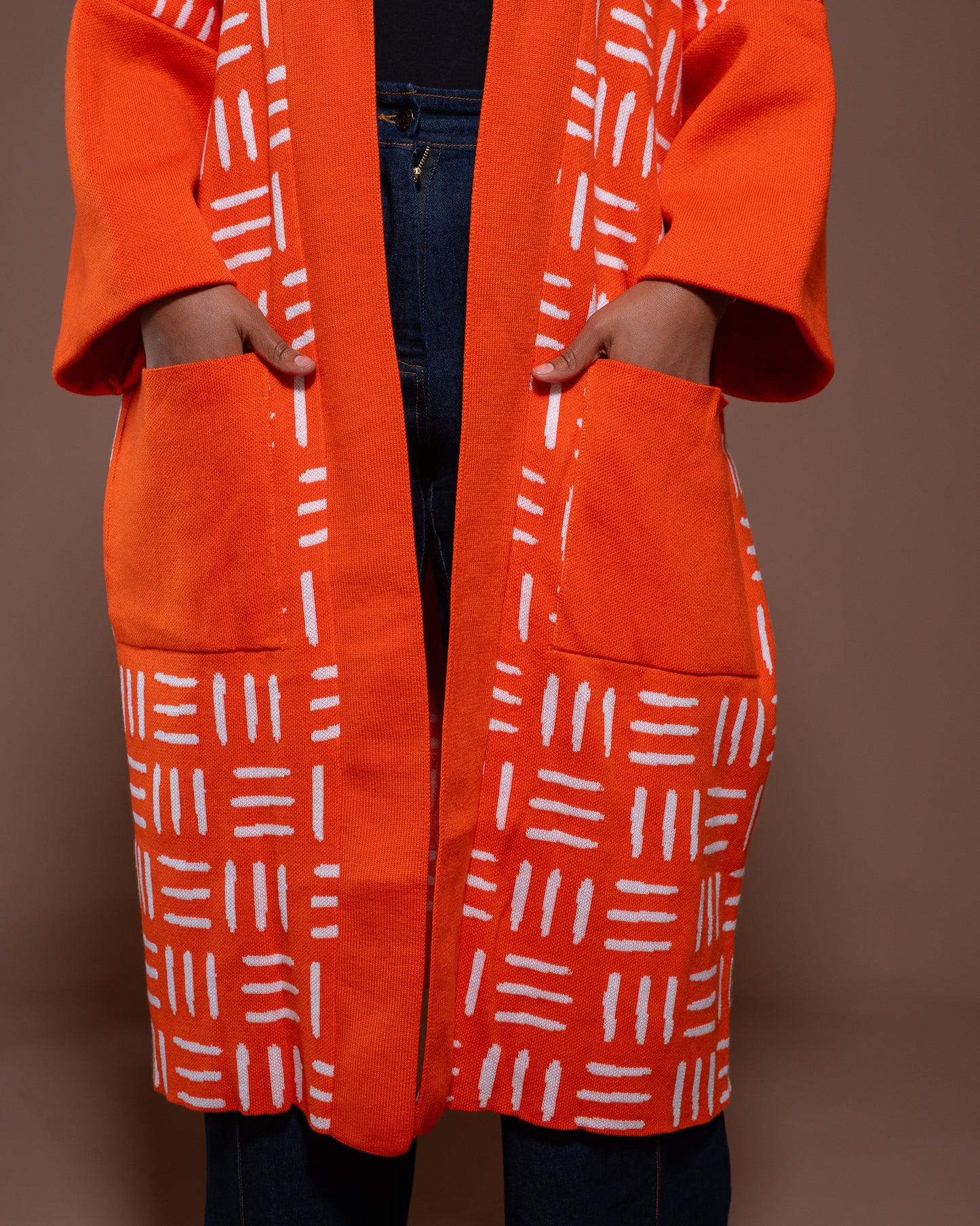 Sanaa Kimono in Tangerine White