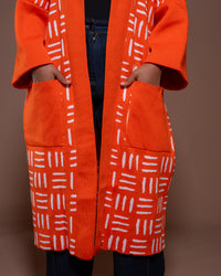 Sanaa Kimono in Tangerine White
