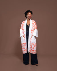 Sanaa Kimono in White Tangerine