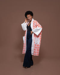Sanaa Kimono in White Tangerine