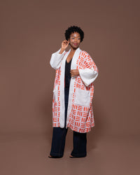 Sanaa Kimono in White Tangerine