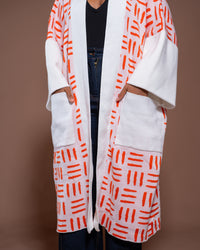 Sanaa Kimono in White Tangerine