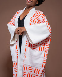 Sanaa Kimono in White Tangerine