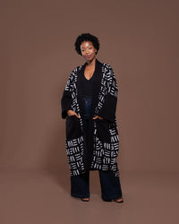 Sanaa Kimono in Black White
