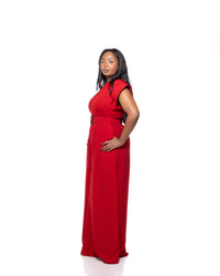 Moderne Palazzo Jumpsuit In Burgundy