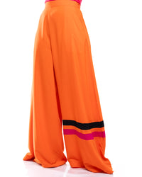 Ultra Wide Fluid Two-Tone Pants In Orange