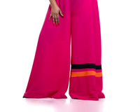 Ultra Wide Fluid Two-Tone Pants In Fuchsia