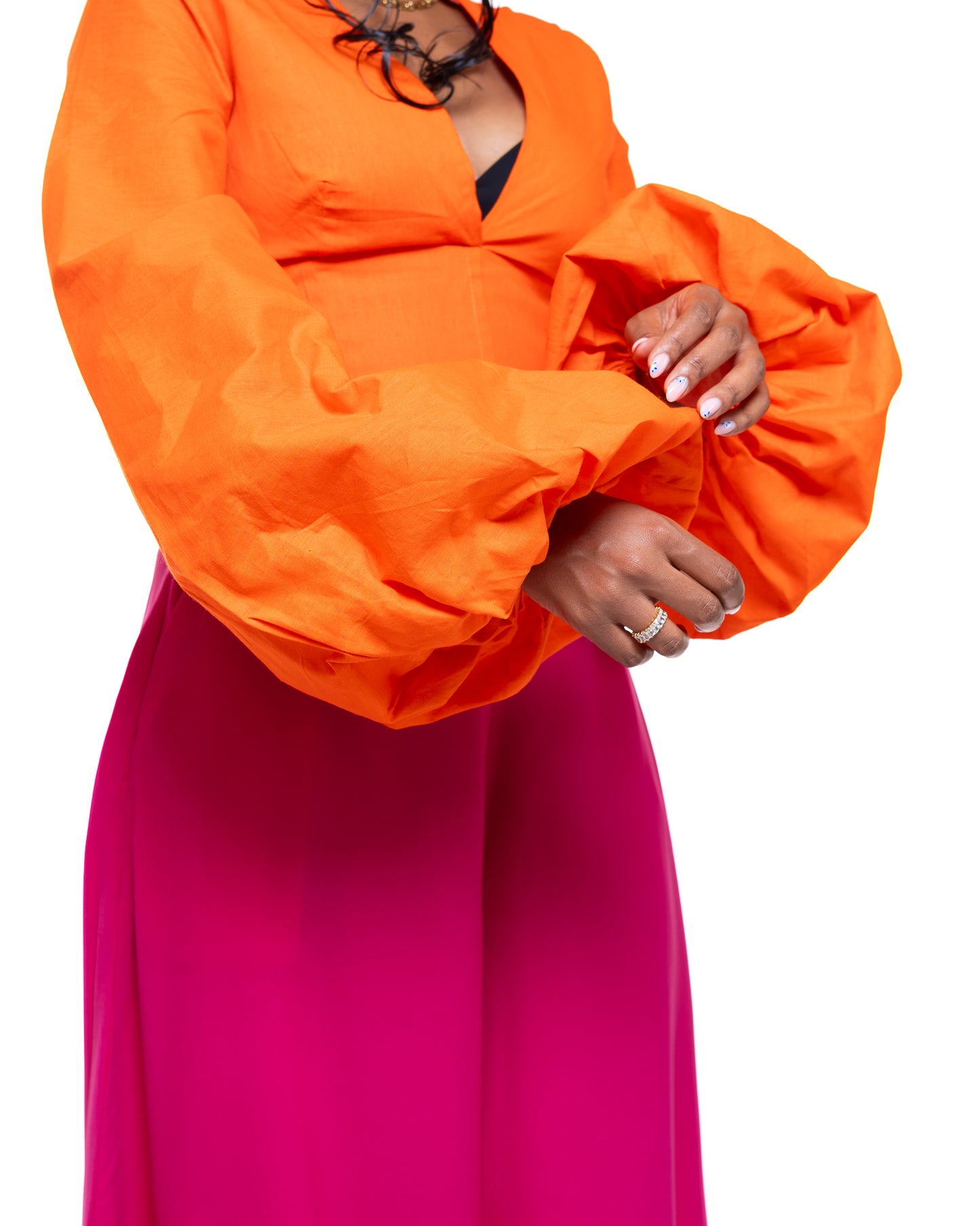 Adire Corset Top In Orange