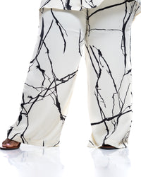 Fluid Wide Leg Pants in Marble Mist